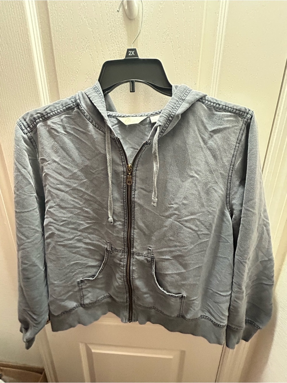 Passport Washed Slate Blue Zip Hoodie